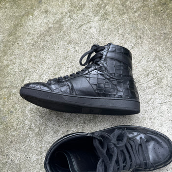 Saint Laurent Paris 2015 Hedi Slimane SL10H Embossed Crocodile Leather High Top
