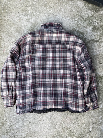 2000s SHERPA LINED GREY OVERSIZED SKATER FLANNEL