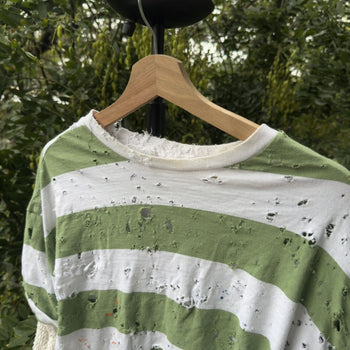 2000s Thrashed Distressed Striped Longsleeve