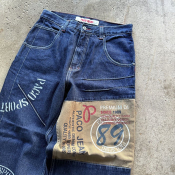 1990s/2000s Y2K PACO JEANS BAGGY PATCH DENIM SKATER JEANS