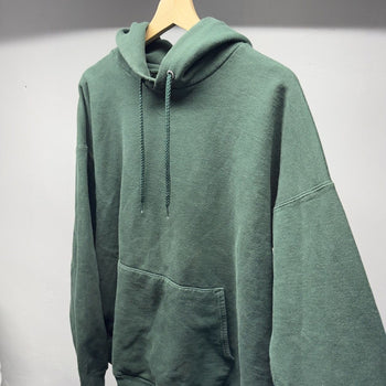 2000s Blank Green Boxy Wide Fit Hoodie