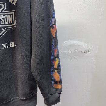 Vintage 2000s Harley Davidson Faded Distressed Flame Zip Hoodie