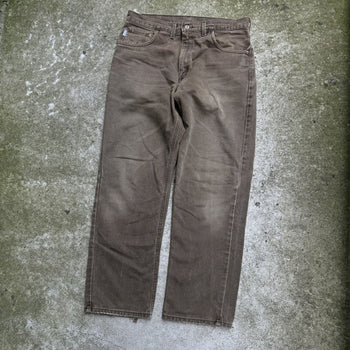 1990s CARHARTT FADED THRASHED GREEN DENIM JEANS