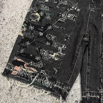 Pantalones cortos vaqueros con doble rodilla y diseño de dados Baby Face Originals