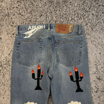 Denim Tears Virgil Abloh Embroidered Levi's 501 Jeans