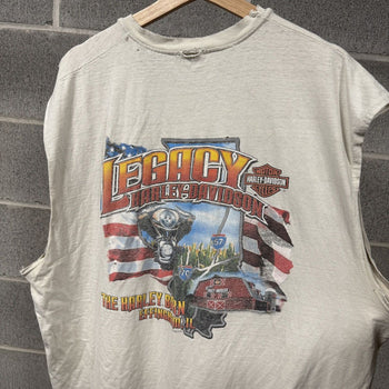 2000s Harley Davidson Thrashed Faded Distressed Tank