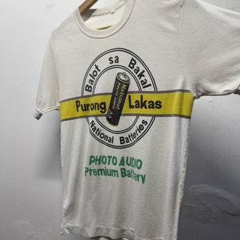 Vintage 1980s Faded Filipino National Photo Battery Tee