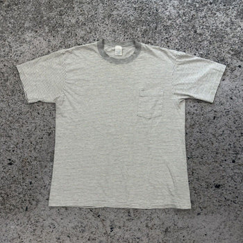 1990s Striped Faded Single Stitch Pocket Tee