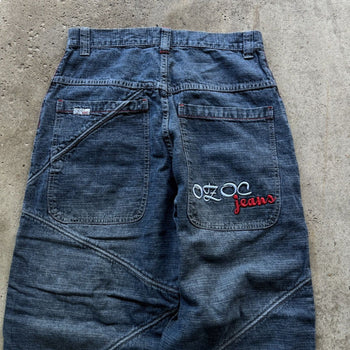 1990S/2000S Y2K OZOC BAGGY EMBROIDERED DENIM SKATER JEANS