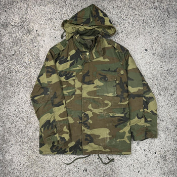 1980S FADED HEAVYWEIGHT LINED OVERSIZED CAMO JACKET