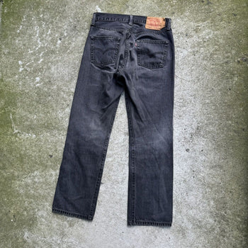 2000S LEVI’S 501 FADED BLACK STRAIGHT LEG DENIM JEANS