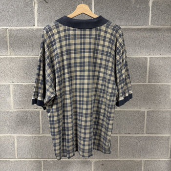 1990s Faded Thrashed Plaid Collar Grunge Shirt