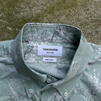 THOM BROWN GREEN COTTON POPLIN TOILE SHIRT