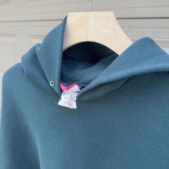 2000s Teal Sun Faded Thrashed Distressed Hoodie