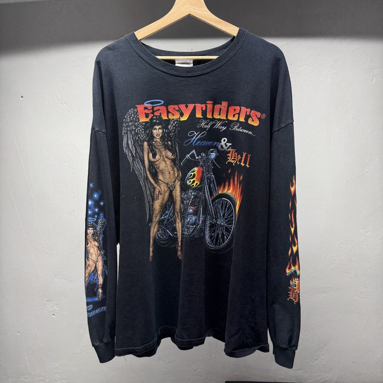 2000s Easyriders Heaven or Hell Flame Longsleeve Tee