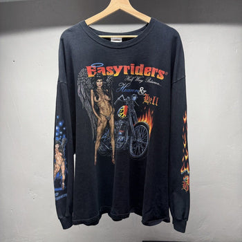2000s Easyriders Heaven or Hell Flame Longsleeve Tee