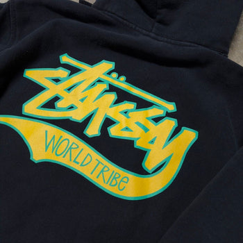 STUSSY WORLD TRIBE BLACK HOODIE