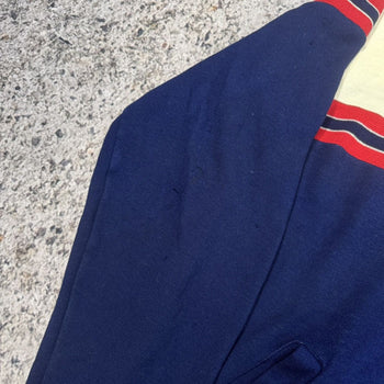1980s Cotton Acrylic Striped Zip Up Track Jacket