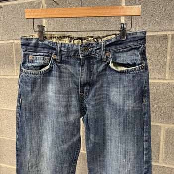 2000s Y2K Baggy Embroidered Faded Jeans