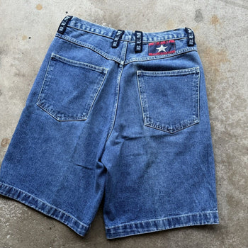 1990S BUM EQUIPMENT FADED BAGGY DENIM SKATER JEAN SHORTS JORTS