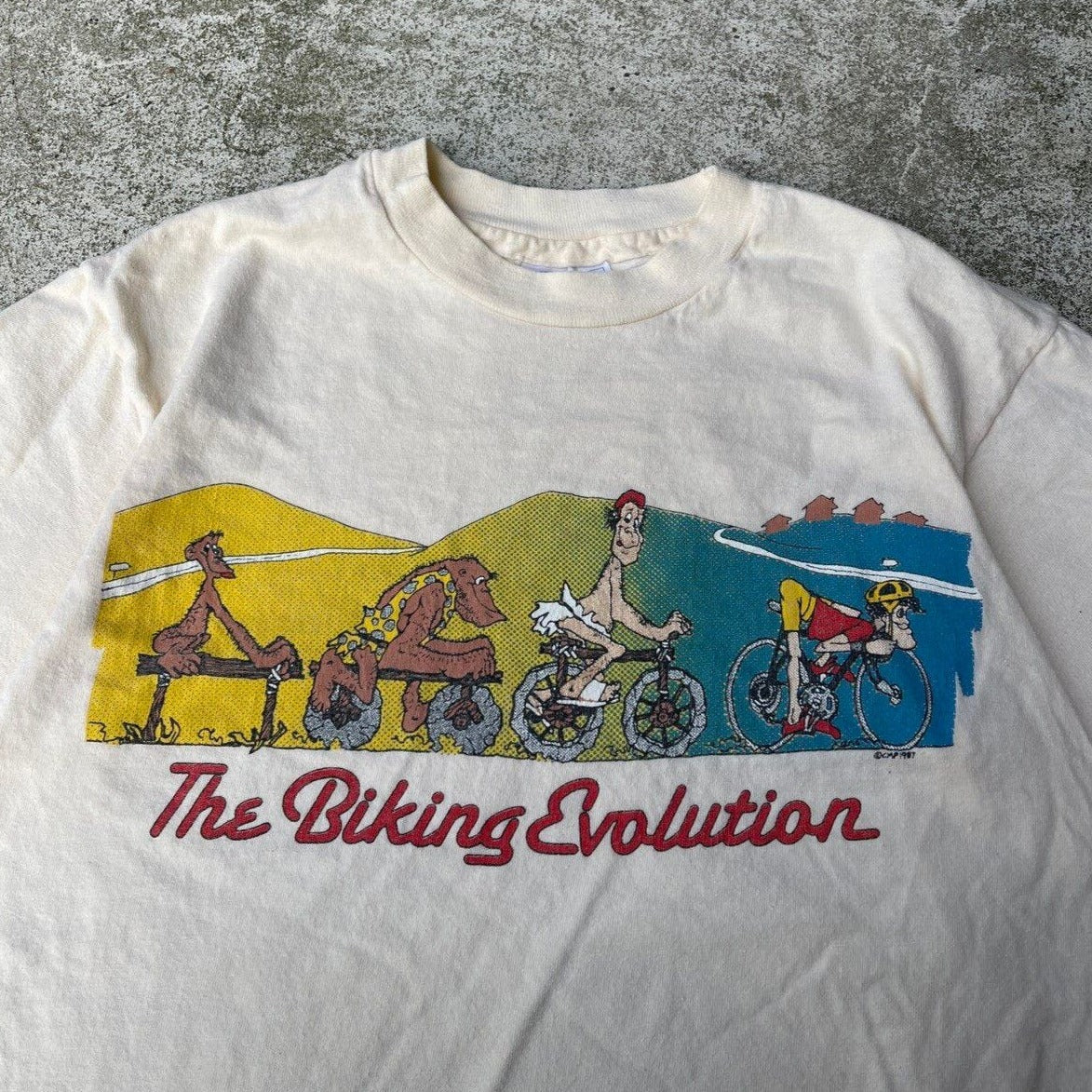 1980s THE BIKING EVOLUTION CARTOON TEE