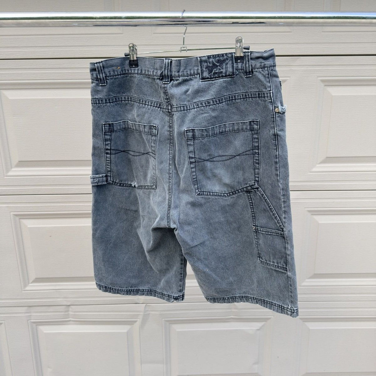 2000s Y2K Faded Thrashed Distressed Black Skater Shorts