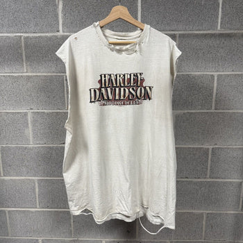 2000s Harley Davidson Thrashed Faded Distressed Tank