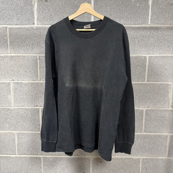 1990s Faded Blank Black Longsleeve Tee