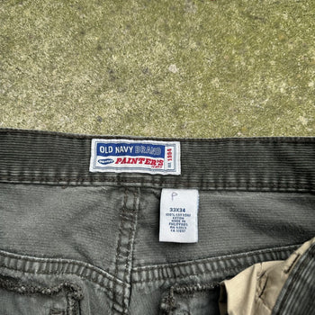 2000s Y2K OLD NAVY PAINTER BAGGY SKATER CORDUROY PANTS