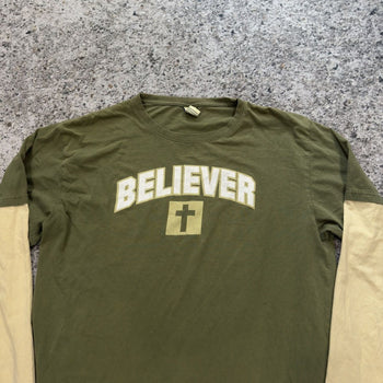 Camiseta de manga larga de doble capa Believer de los años 2000