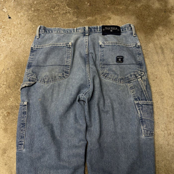 2000s THRASHED NAUTICA FADED BAGGY DENIM SKATER CARPENTER JEANS