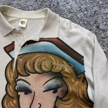2000s Ed Hardy Faded Thrashed Distressed Nurse Longsleeve