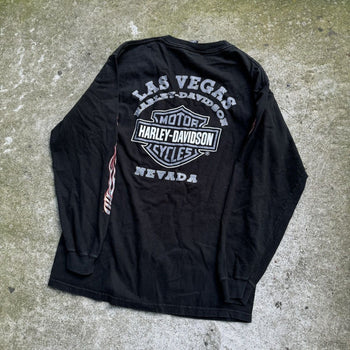 2000s HARLEY DAVIDSON METAL EAGLE VEGAS FLAME LONGSLEEVE