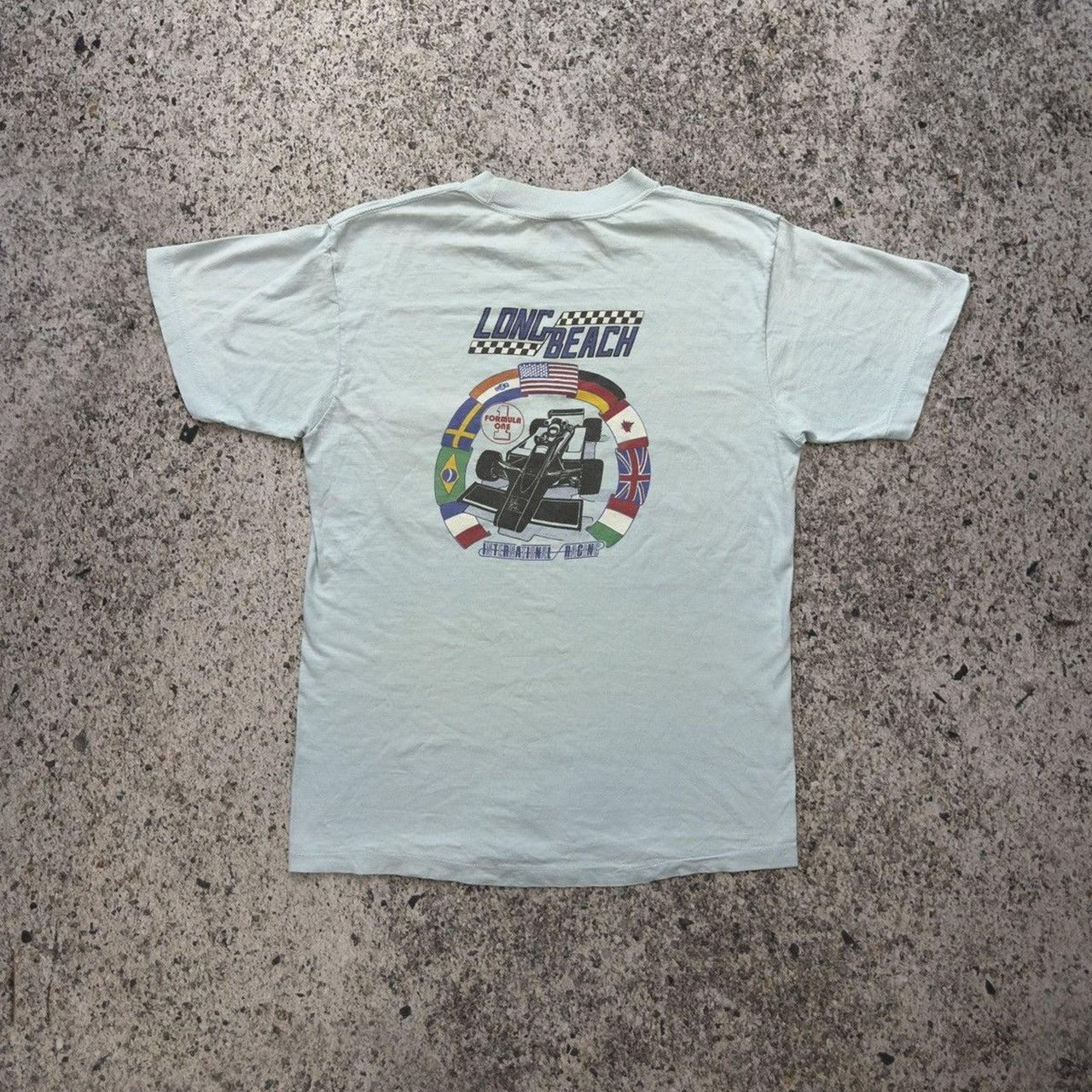 1980年代風F1フォーミュラワンポケットTシャツ