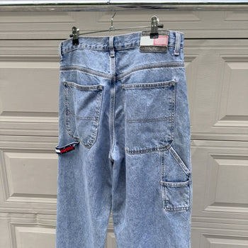 1990s/2000s Tommy Jeans Thrashed Faded Distressed Work Jeans