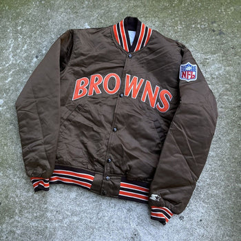 1990s CLEVELAND BROWNS NFL SATIN STARTER JACKET