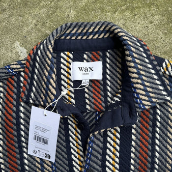 WAX LONDON VERTICAL STRIPE WHITING OVERSHIRT