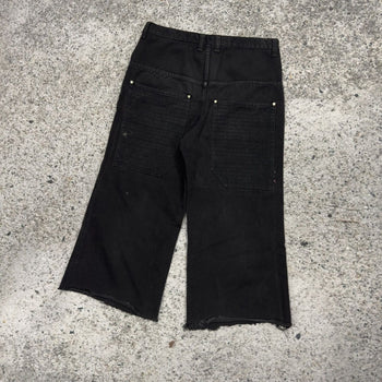 Pantalones cortos largos negros estilo skater Bonanza Y2K de los años 90
