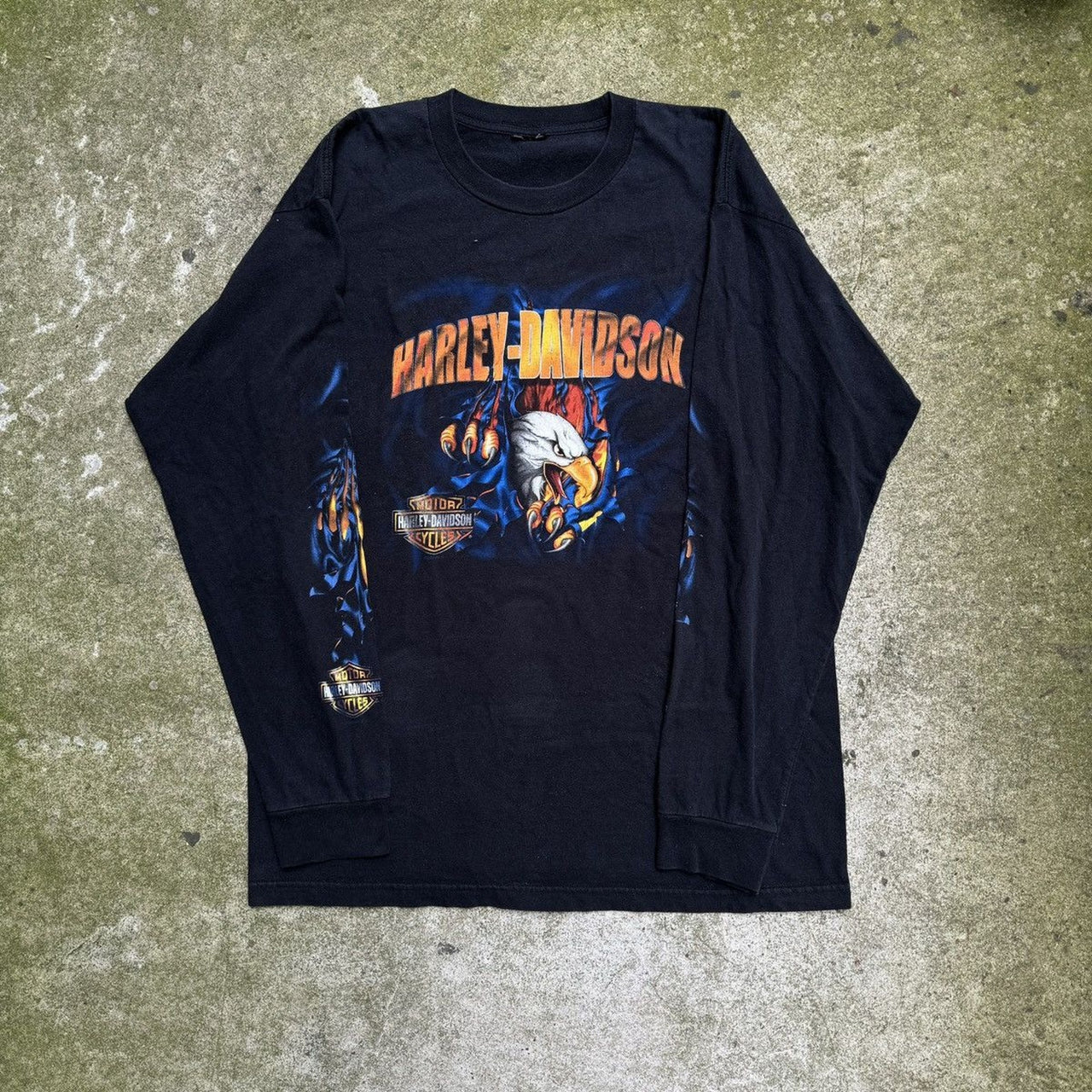 2000S HARLEY DAVIDSON EAGLE FLAME LONGSLEEVE TEE TEXAS