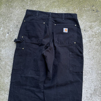 CARHARTT FADED BLACK DOUBLE KNEE PANTS