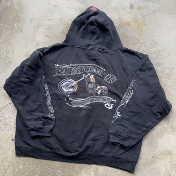 2000S WEST COAST CHOPPERS THRASHED FADED HOODIE OVERSIZED