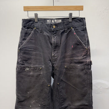 Carhartt Faded Distressed Black Double Knee Pants