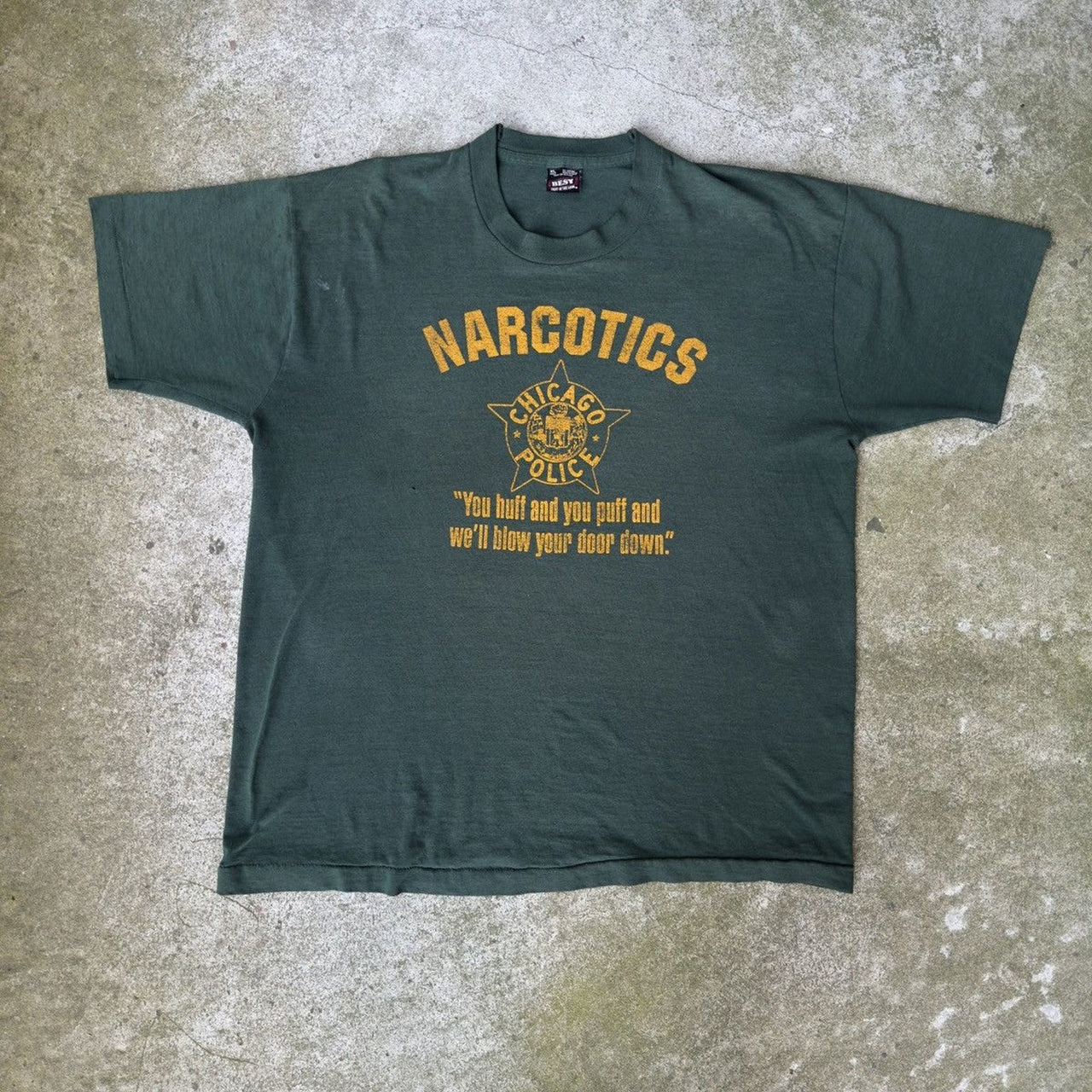 1990S THRASHED FADED CHICAGO NARCOTICS DRUG UNIT TEE