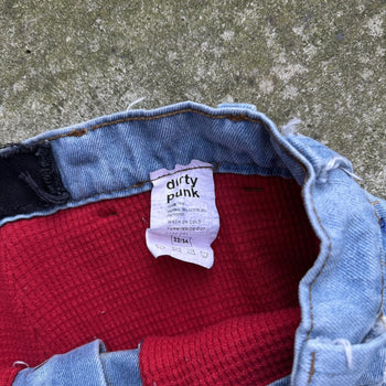 DASYORI DIRTY PUNK THRASHED DOUBLE LAYER BAGGY DENIM JEANS