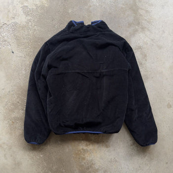 STUSSY BLACK CORDUROY SHERPA MOCK FLEECE JACKET