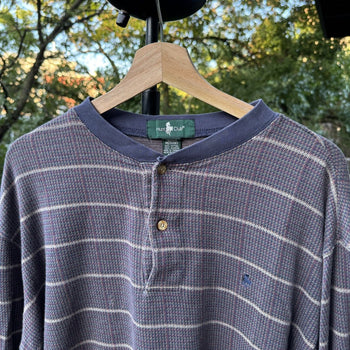 1990s Thrashed Faded Distressed Henley Shirt