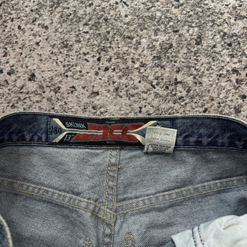 Pantalones cortos vaqueros Jnco de pierna ancha y holgados con rayas Skunk de los años 90