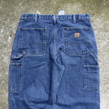 2000S CARHARTT BAGGY FADED DENIM DOUBLE KNEE JEANS