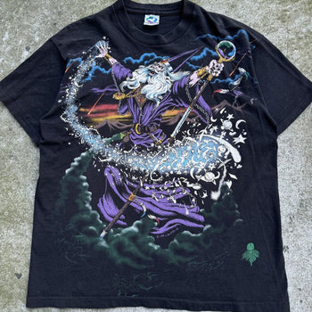 1990s LIQUID BLUE WIZARD ALL OVER PRINT TEE SHIRT XL