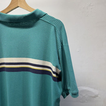 Vintage 1990s Striped Single Stitch Polo Shirt